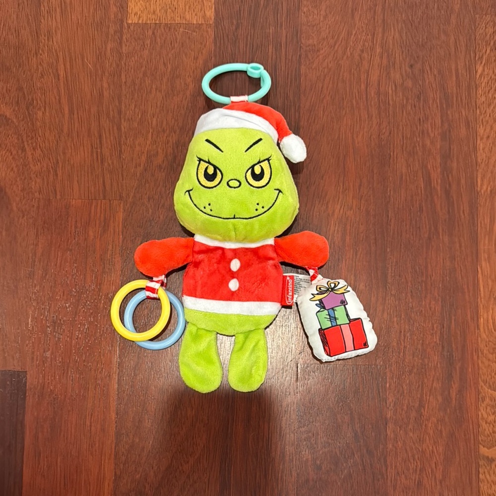 Dr. Seuss Grinch Plush Toy with Santa Outfit - Green and Red